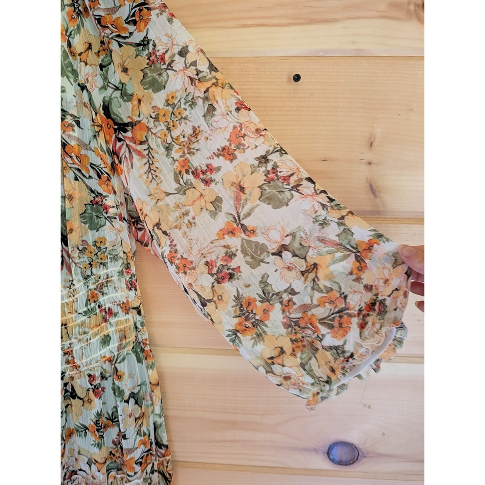 Figueroa & Flower Anthropologie Maxi Dress 2X Sheer Cottage Boho Prairie Whimsy - Picture 6 of 12